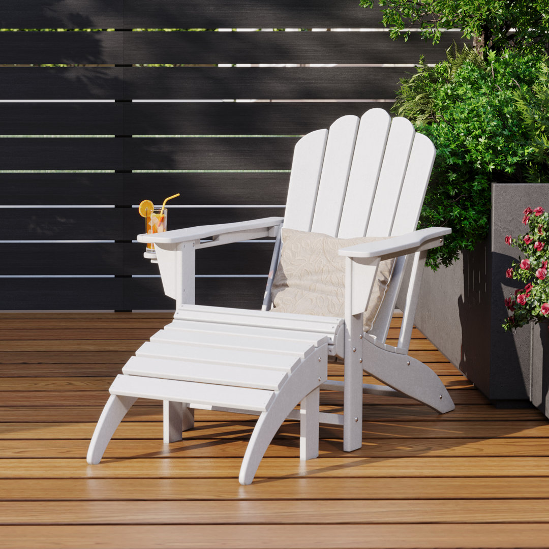 Outdoor Poly Adirondack Chair With Ottoman